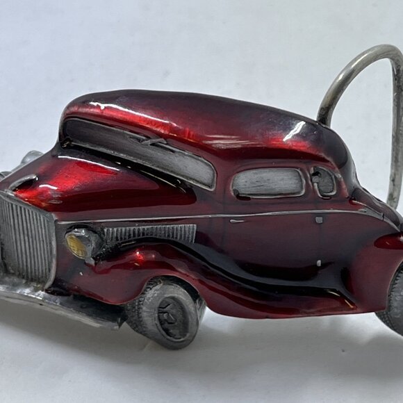 Vintage 1980 Bergamot Brass Works #X-39 Belt Buckle Red Car‎ 1930s Ford ZZ Top - Picture 12 of 15